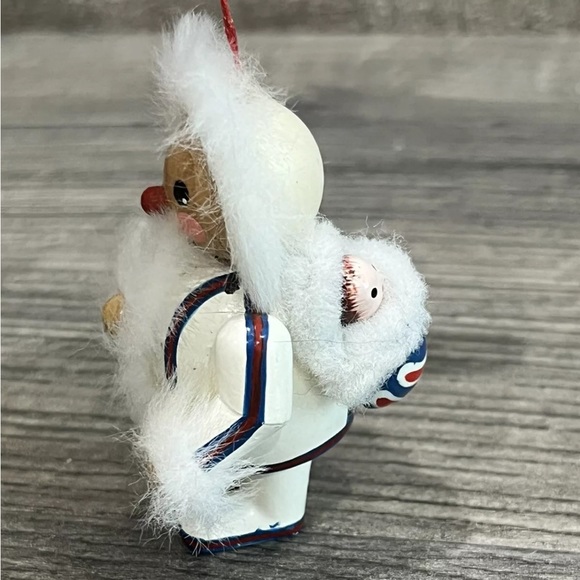 Snow Baby Kathe Wohlfahrt Wood Fur Trim West Germany Eskimo Christmas Ornament - Picture 7 of 12